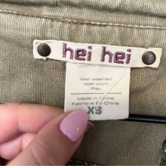 Hei Hei, Anthropologie, Olive Green Anorak Hooded Utility Jacket XS - Picture 8 of 11